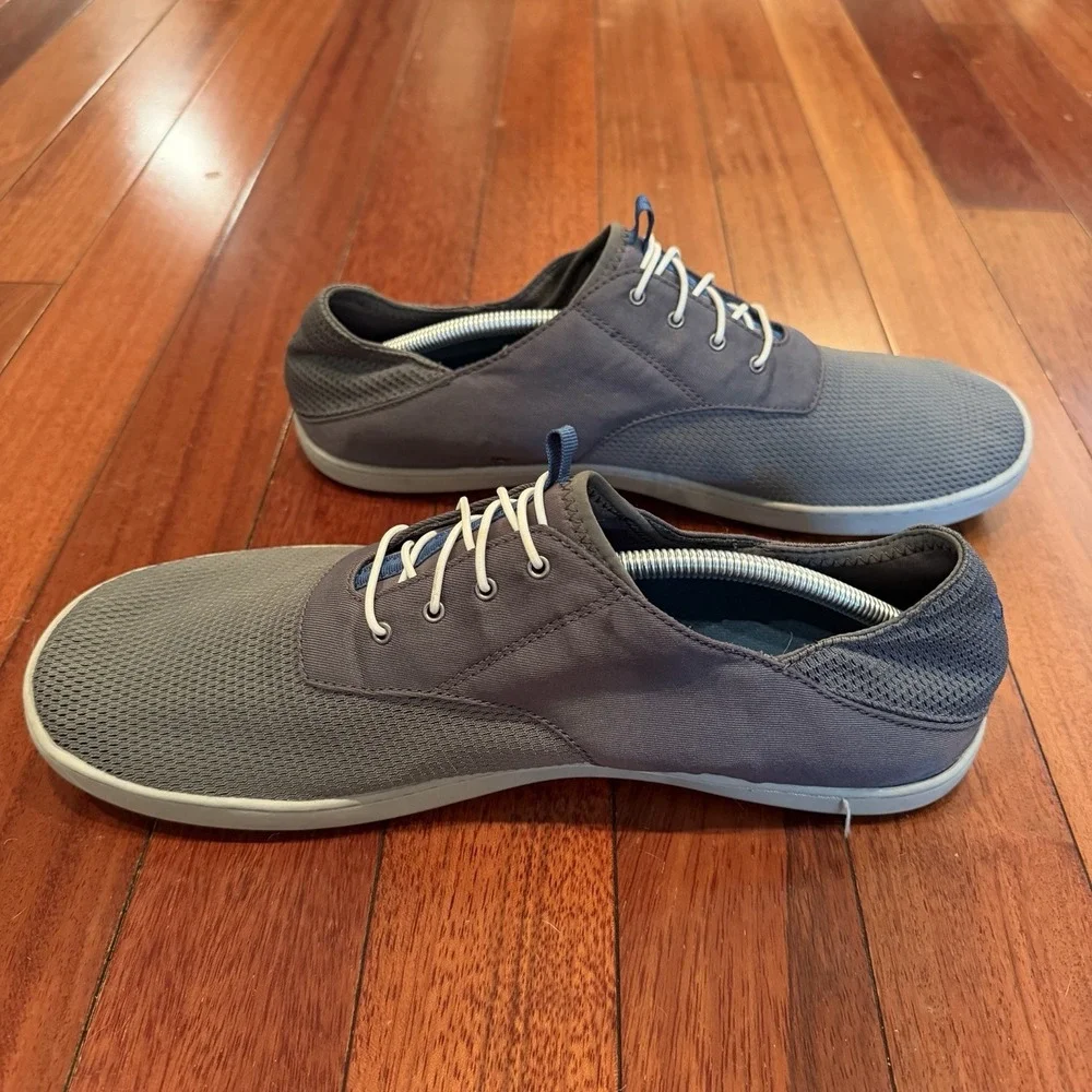 OluKai Nohea Moku No Tie Boat Shoes Men's Size US 13 Blue Gray Sneakers
